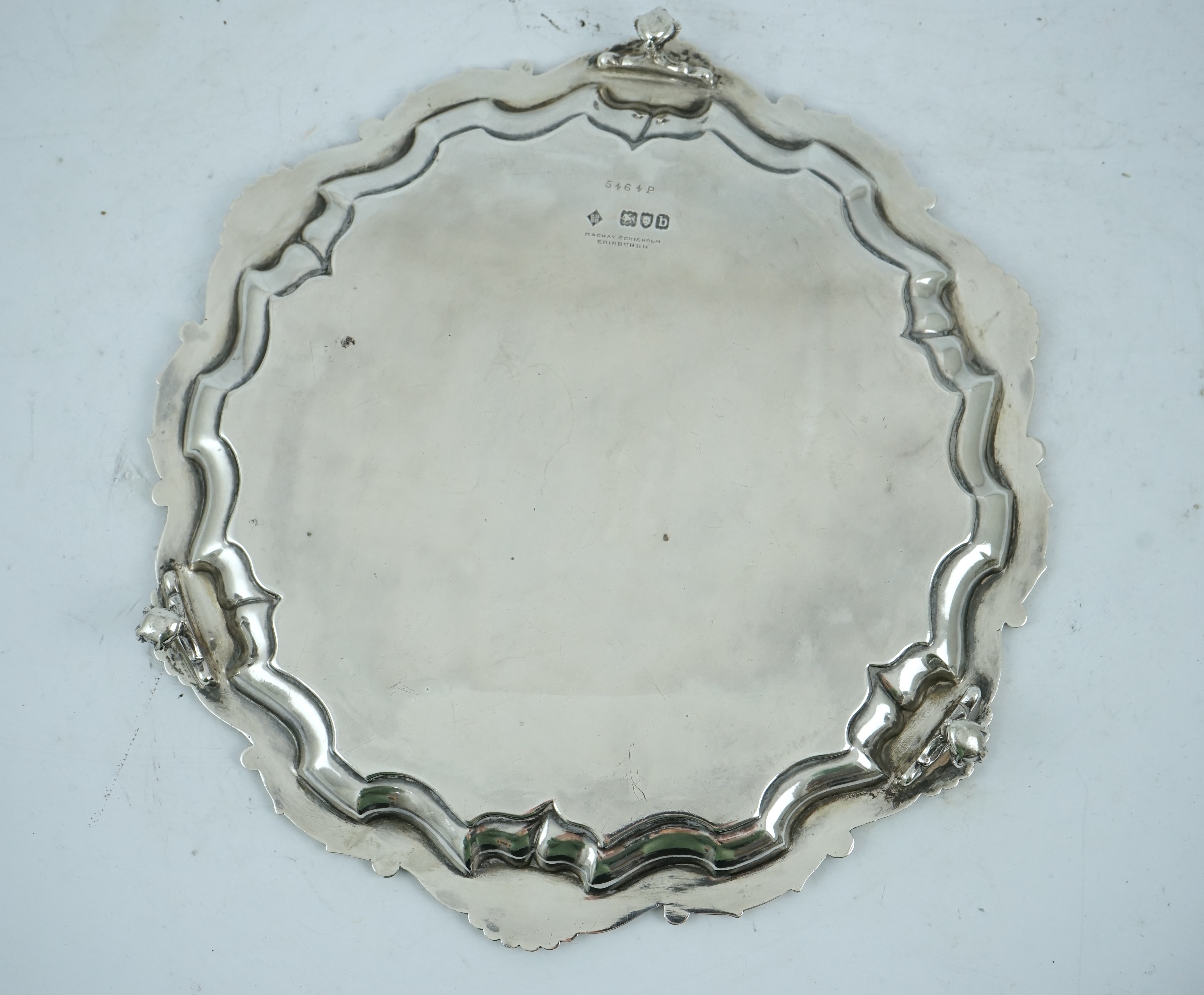 A late Victorian silver salver, by Martin, Hall & Co